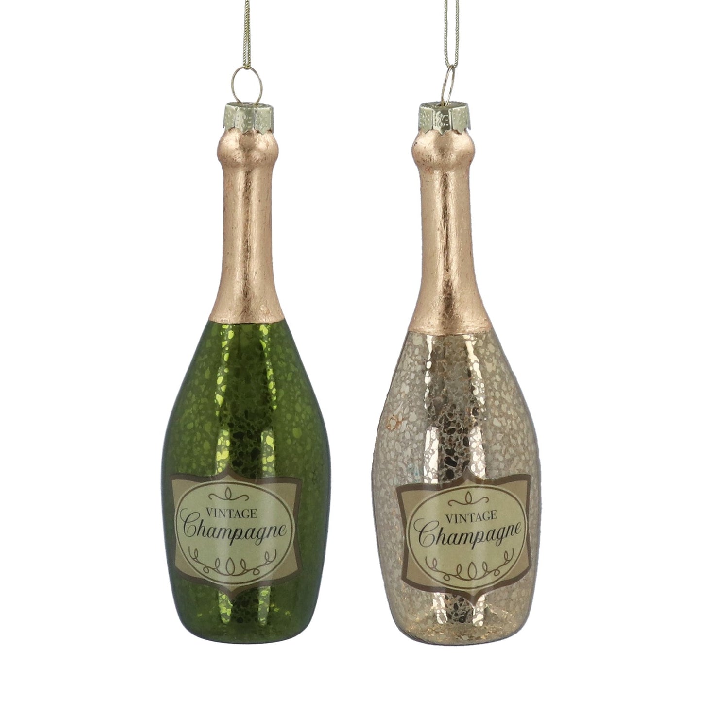 Gisela Graham Glass Champagne Bottle Decoration