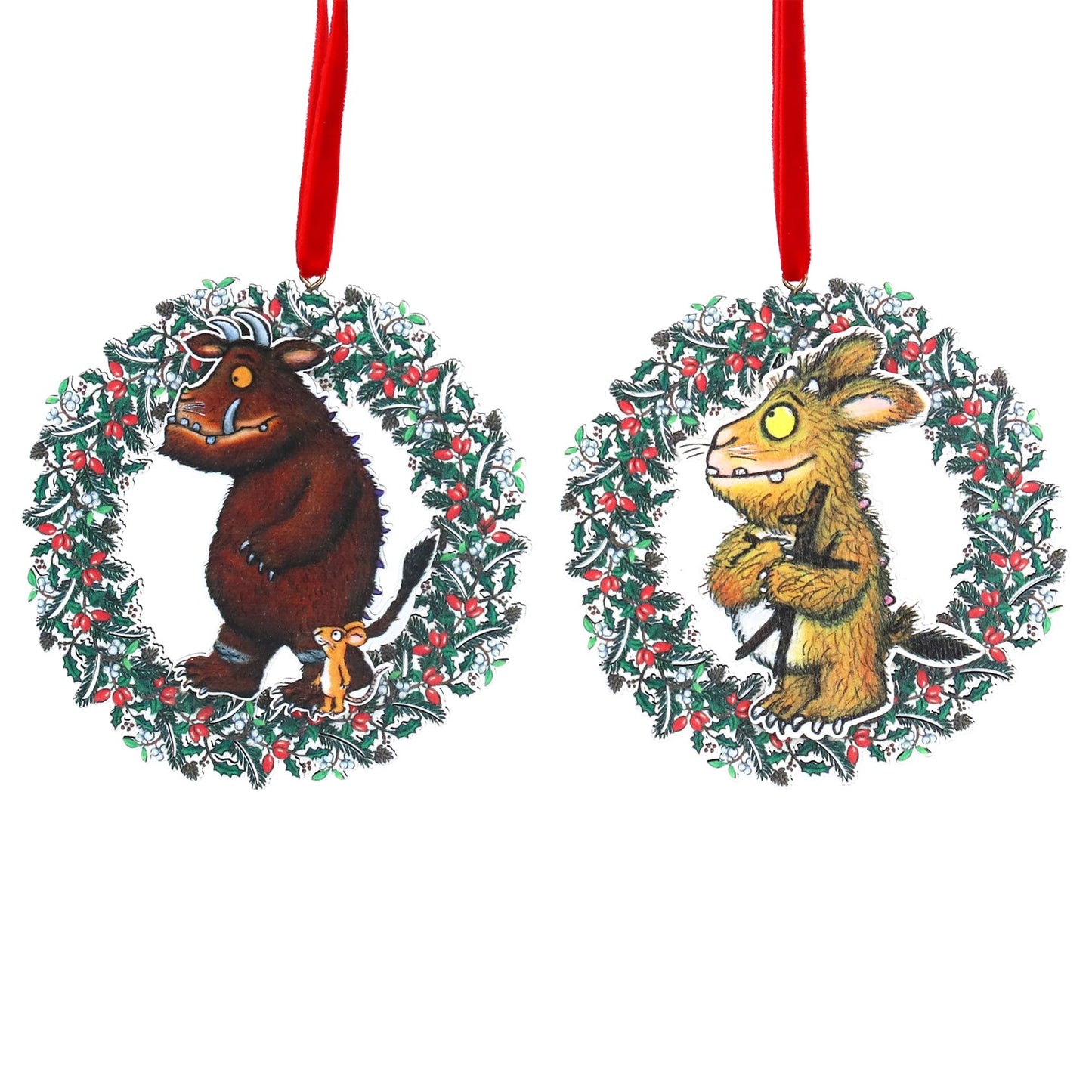Gisela Graham Gruffalo Mouse/Child In Holly Wreath Wood