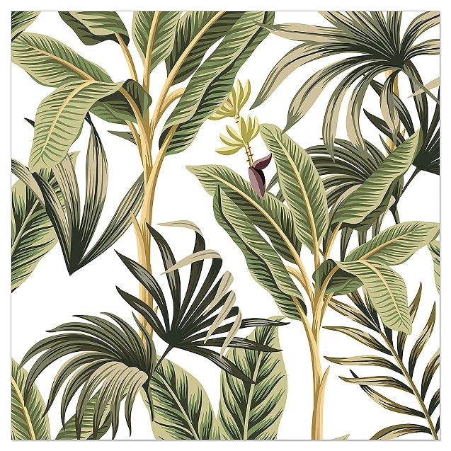 Napkins - Leaves/White