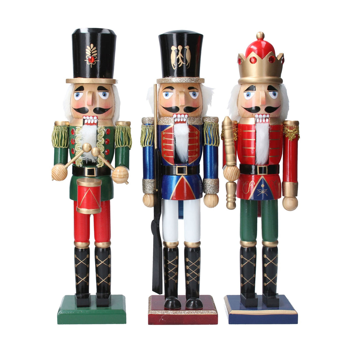 Gisela Graham Coloured Wood Nutcracker Ornament