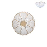 Gisela Graham White Stoneware Flower Bowl & Plate