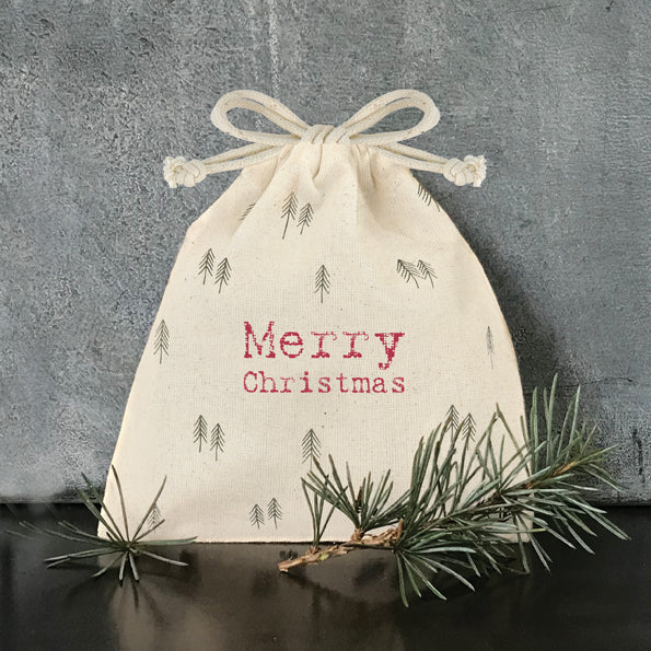 East Of India Drawstring Bag - Merry Christmas