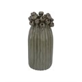 Porcelain Vase - Taupe Seed Head Applique