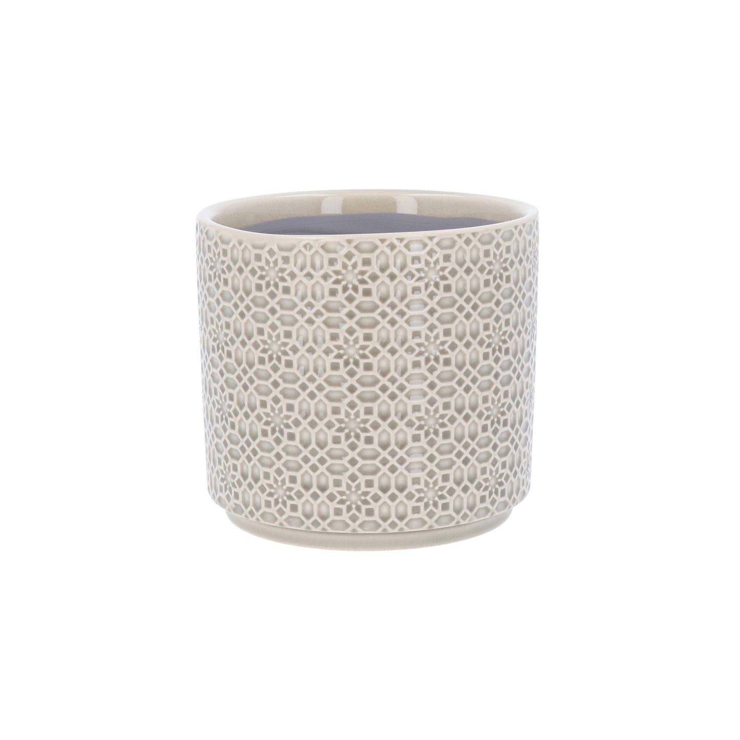 Gisela Graham Grey Tile Design Stoneware Pot Cover