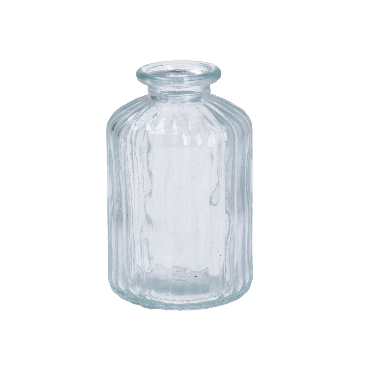 Gisela Graham Clear Glass Ribbed Bud Vase