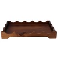 Gisela Graham Acacia Wood Scalloped Decorated Tray