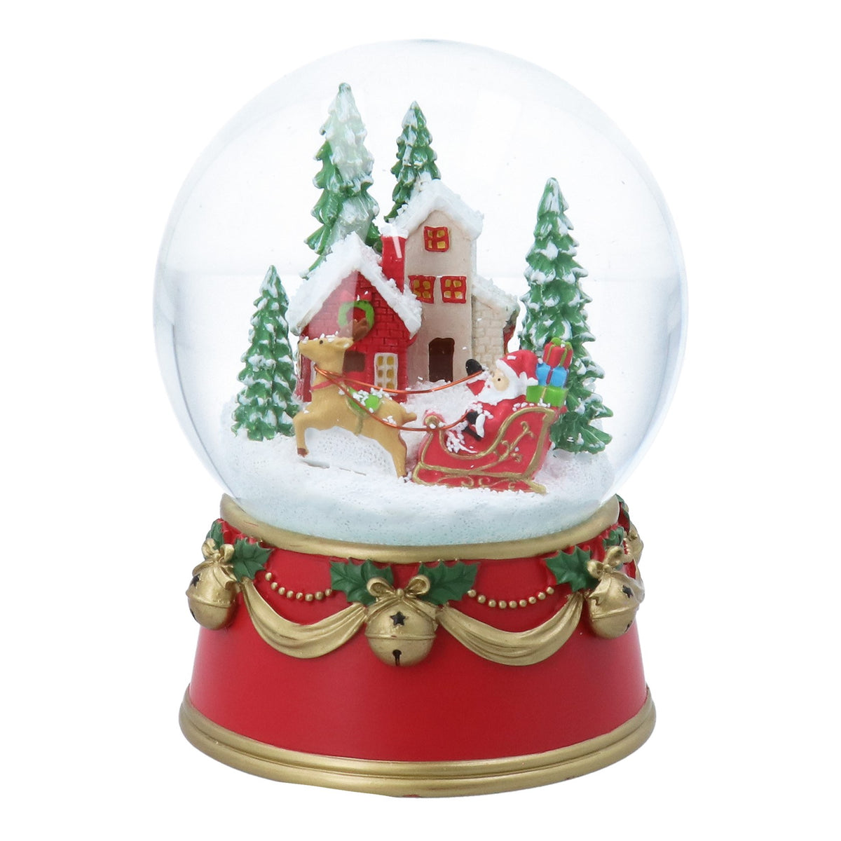 Gisela Graham Musical Snow Globe - Santa Sleigh/Village