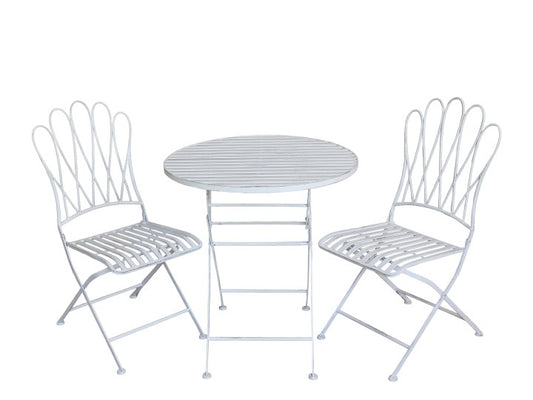 Bistro Set With 2 Chairs & 1 Table - Antique Cream