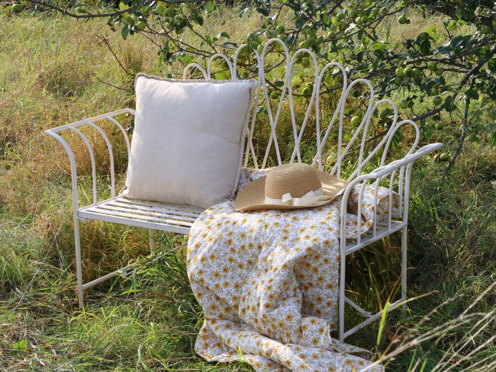 Bench With Decor - Antique Cream