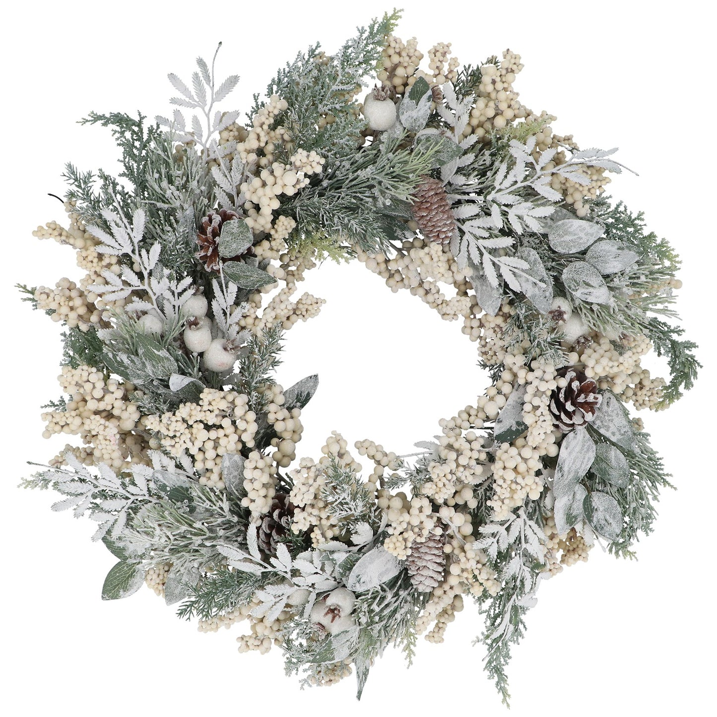 Gisela Graham Frosted Foliage & White Berry Wreath