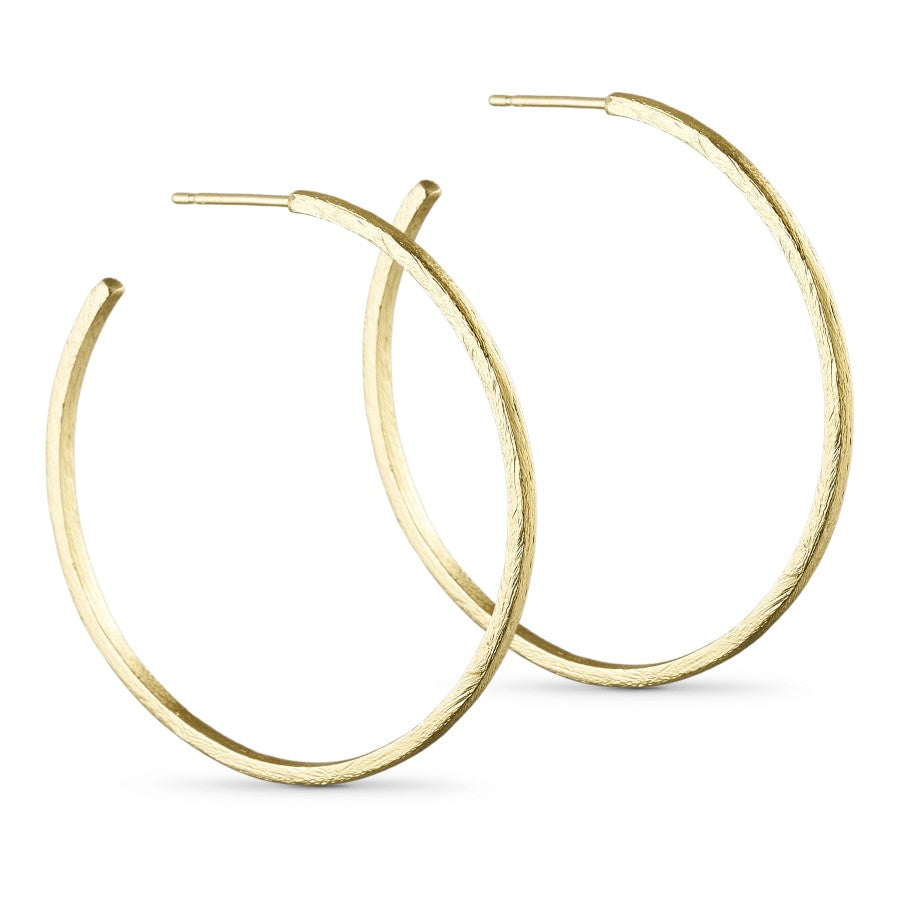 Pure By Nat Large Brushed Hoop Earrings