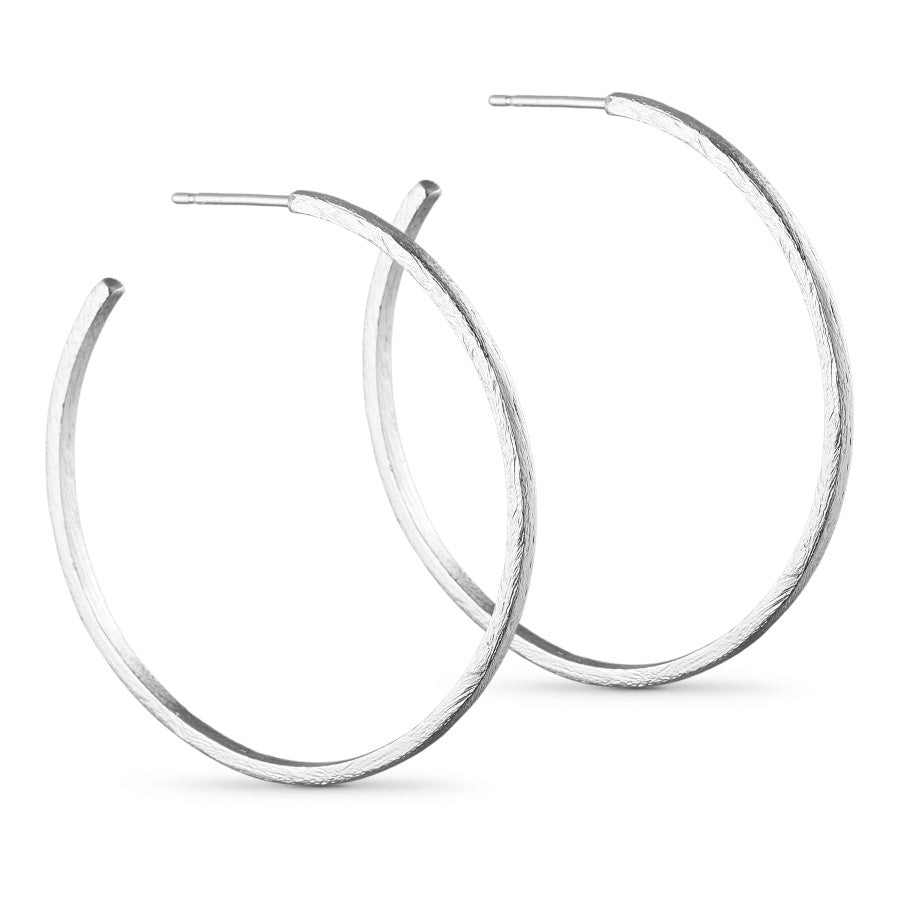 Pure By Nat Large Brushed Hoop Earrings