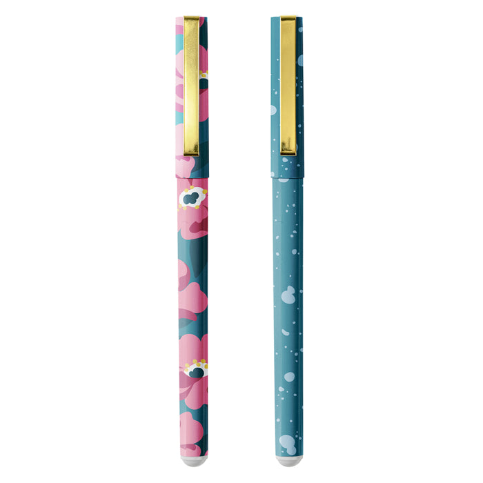 Busy B Rollerball Pens Teal Floral