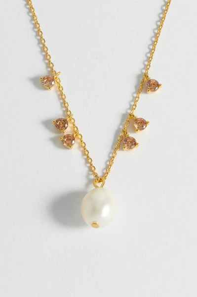 Estella Bartlett Pearl CZ Pendant Necklace