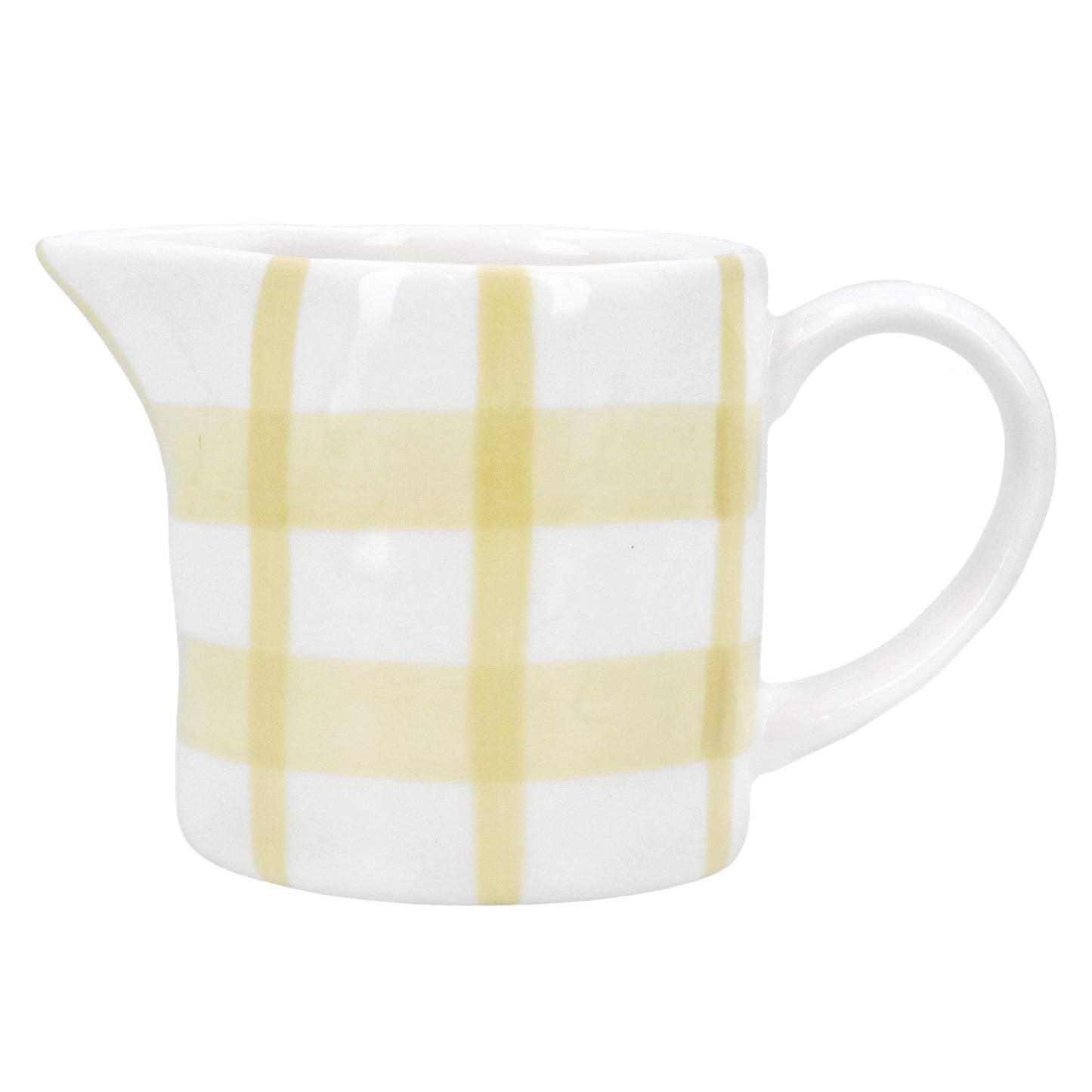 Gisela Graham Stoneware Mini Jug - Yellow Check