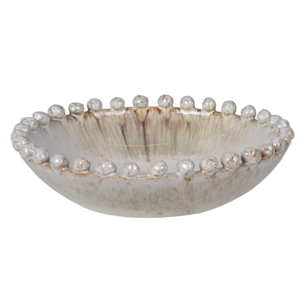 Ivory Slip Bobble Edge Bowl