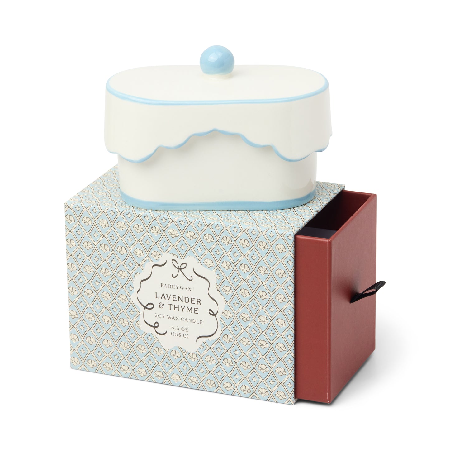 Paddywax Boxed Porcelain Ceramic Dish Candle Lavender & Thyme