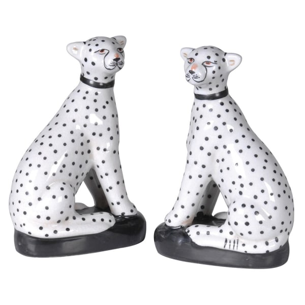 Set of 2 Sitting Leopards