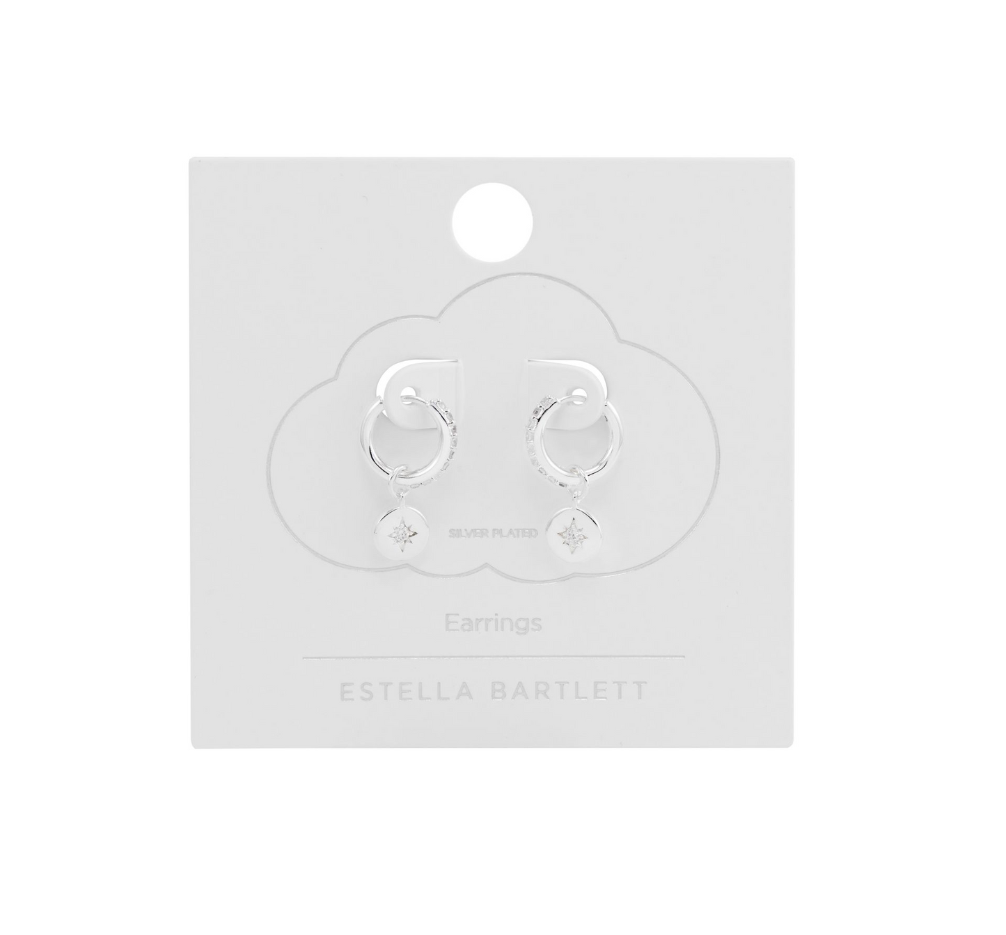 Estella Bartlett CZ North Star Coin Hoops