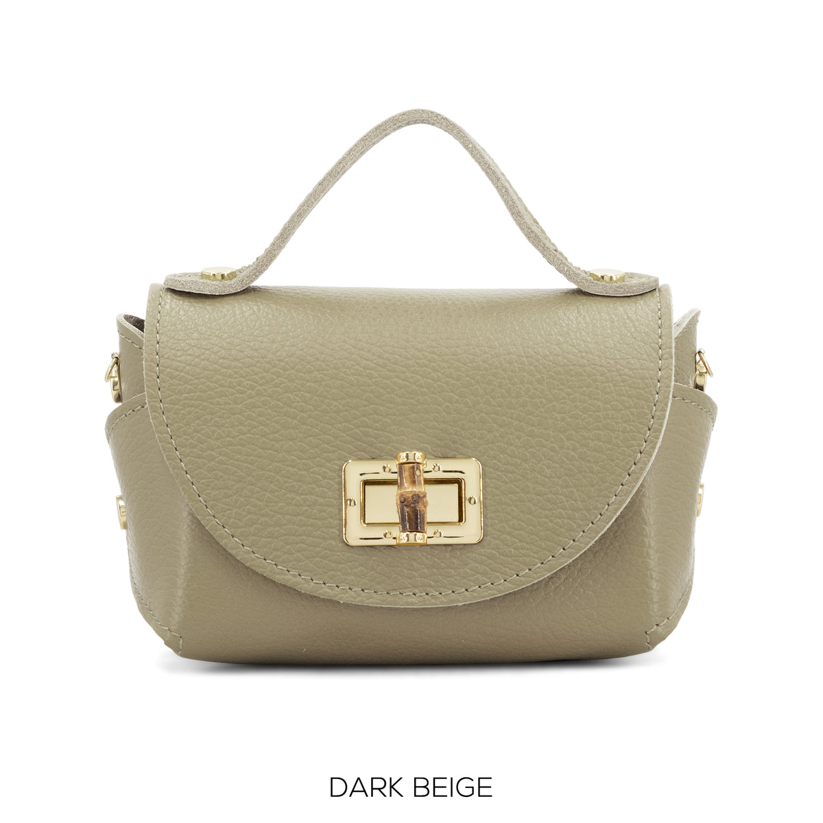 Leather Mini Crossbody with Bamboo Twist lock