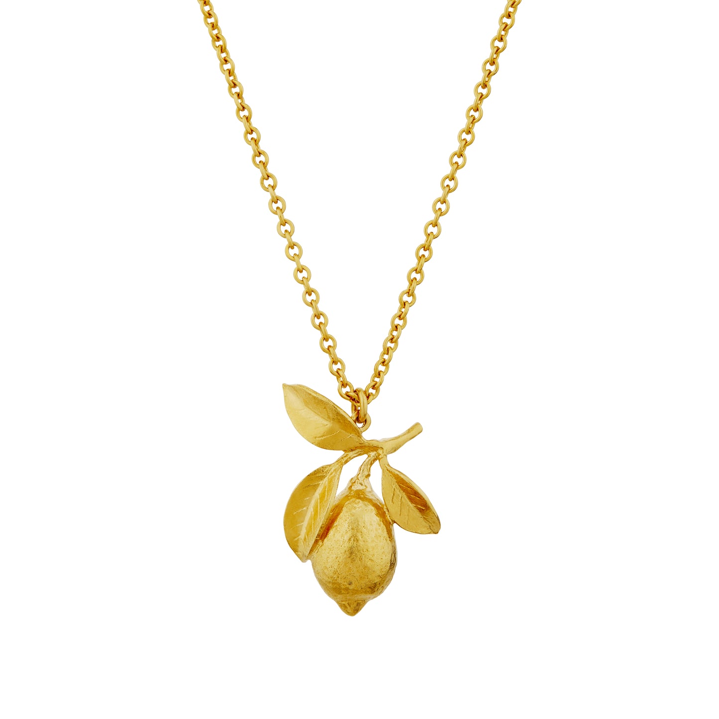 Alex Monroe Large Lemon and Leaf Necklace