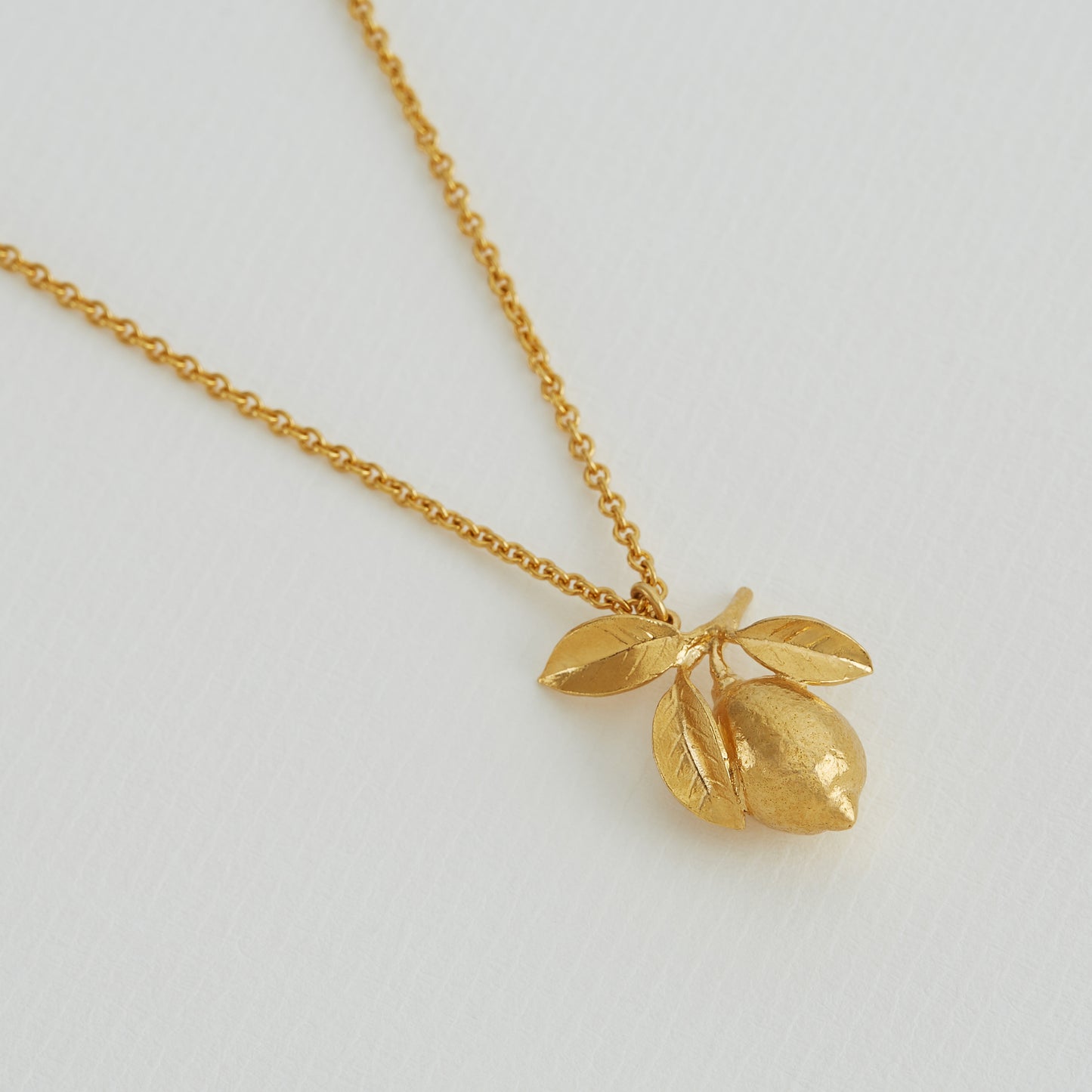 Alex Monroe Large Lemon and Leaf Necklace