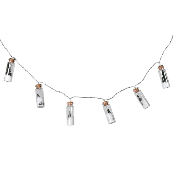 Lit Trees In Glass Bottles Garland
