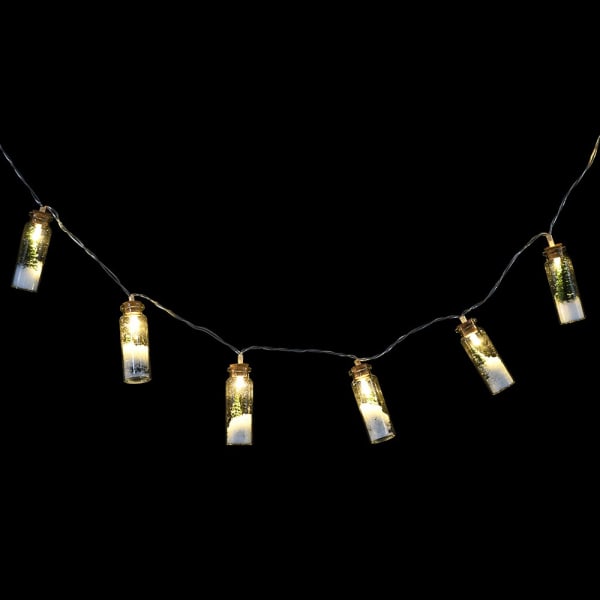 Lit Trees In Glass Bottles Garland