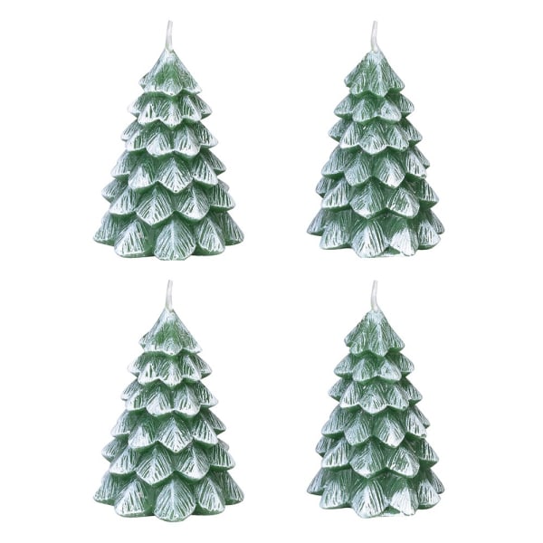 Set of Four Conifer Christmas Tree Candles