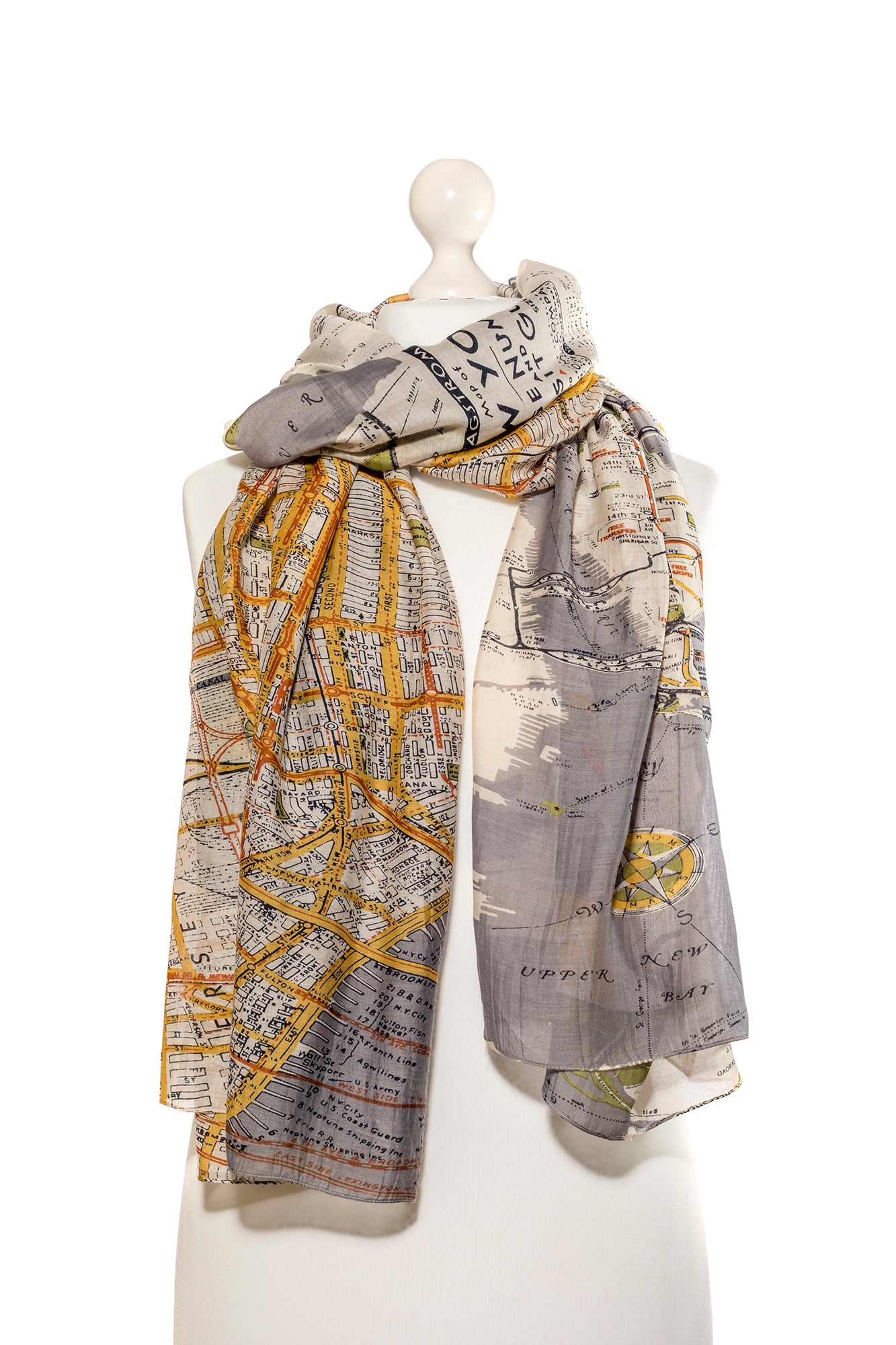 One Hundred Stars New York Map Scarf