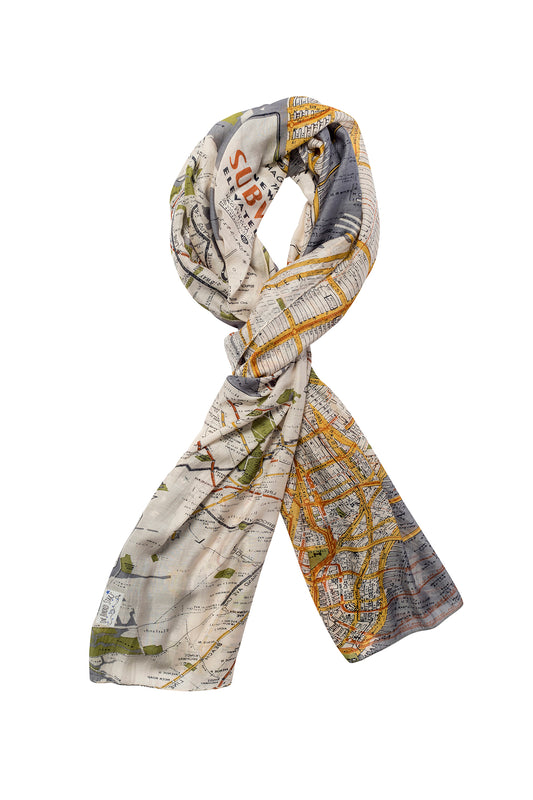 One Hundred Stars New York Map Scarf