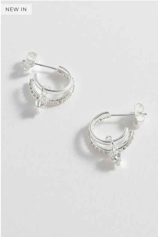 Estella Bartlett Duo Pave Star Hoops