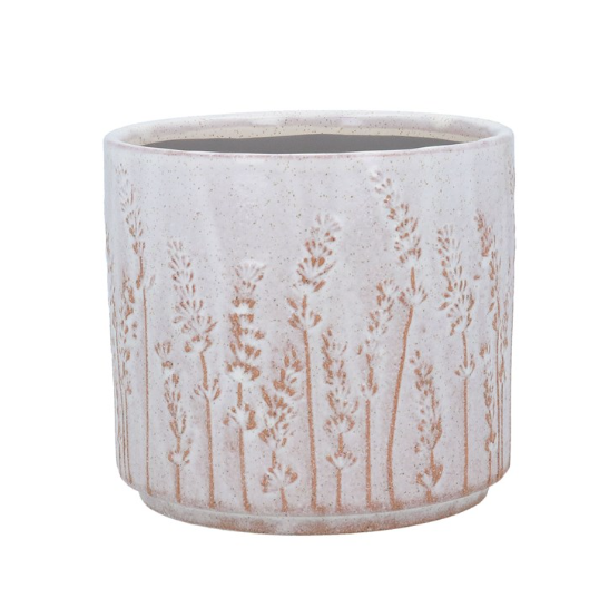Gisela Graham Rustic White Lavender Pot Cover