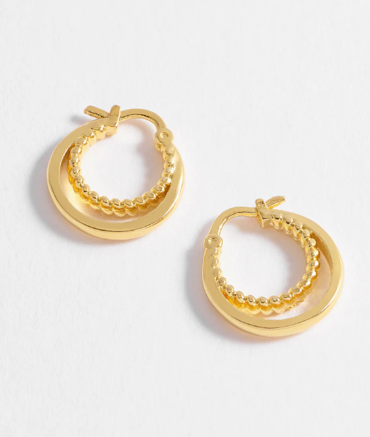 Estella Bartlett Gold Plated Twist Double Hoops
