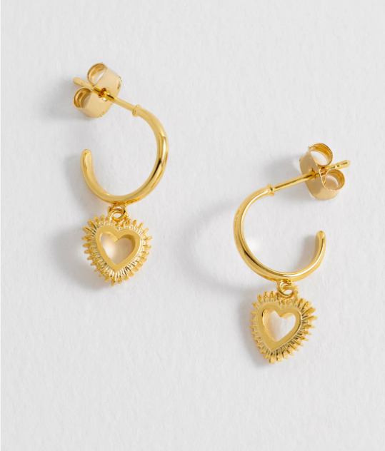 Estella Bartlett Heartburst Drop Hoop Earrings