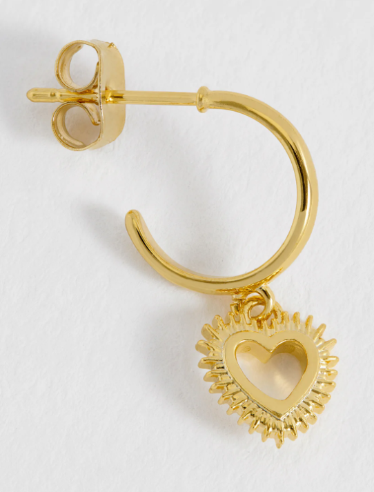 Estella Bartlett Heartburst Drop Hoop Earrings