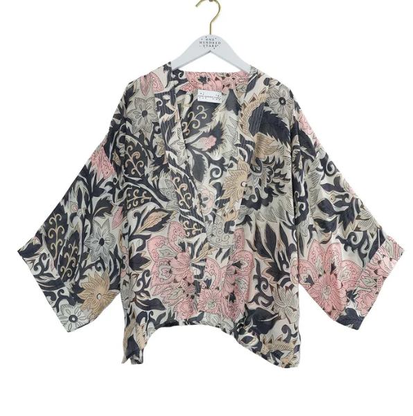 One Hundred Stars Block Taupe Kimono