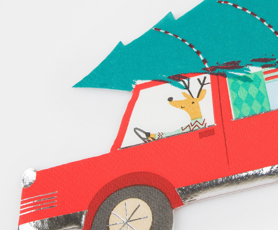 Driving Reindeer Napkins