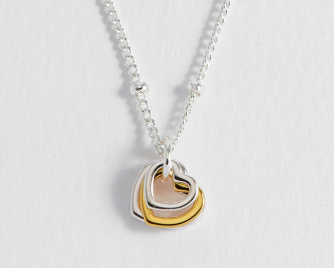 Estella Bartlett Mixed Triple Heart Necklace