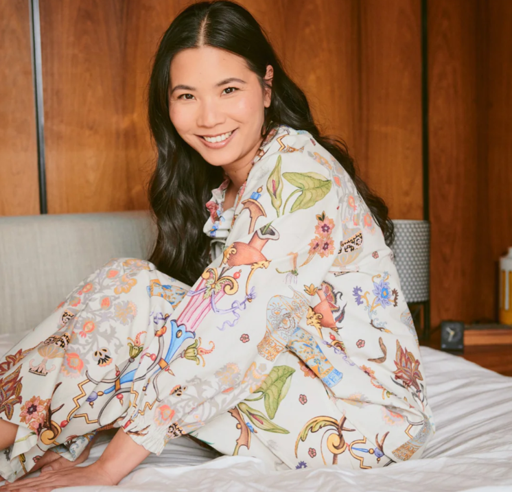 One Hundred Stars Cornucopia Ivory Poplin Pyjamas