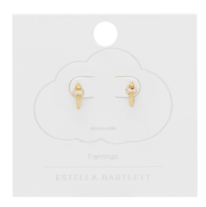 Estella Bartlett Gold Pave Circle Hoop Earrings