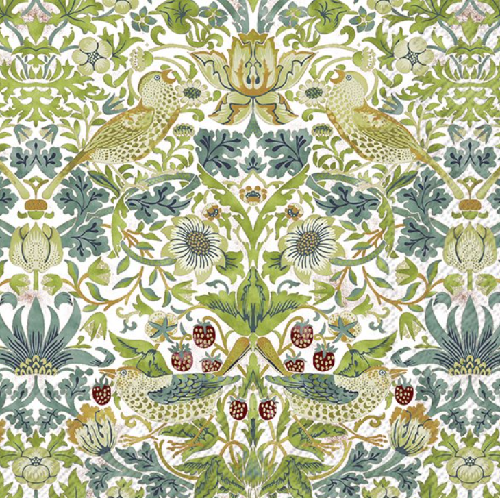 Napkins - Strawberry Thief V&A White