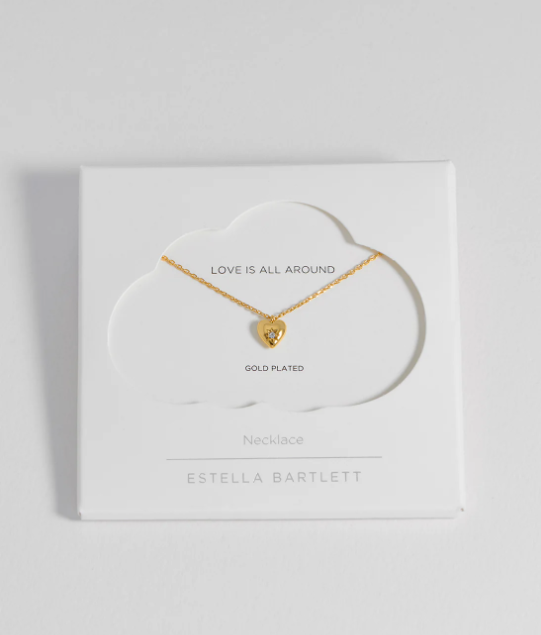 Estella Bartlett CZ Star Puffy Heart Necklace