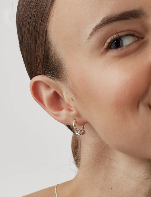 Estella Bartlett Triple Disc CZ Hoop Earrings