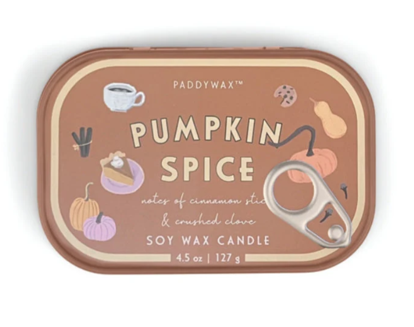 Paddywax Bistro Printed Tin Candle - Pumpkin Spice
