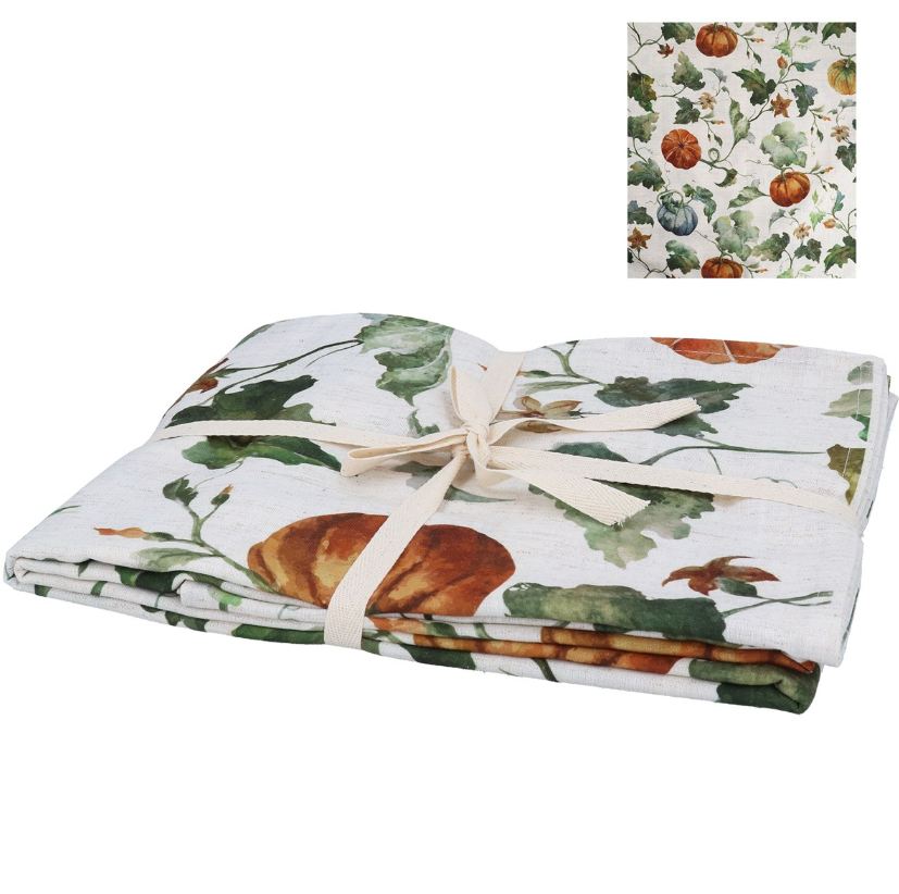 Gisela Graham Pumpkin & Tendril Vines Tablecloth