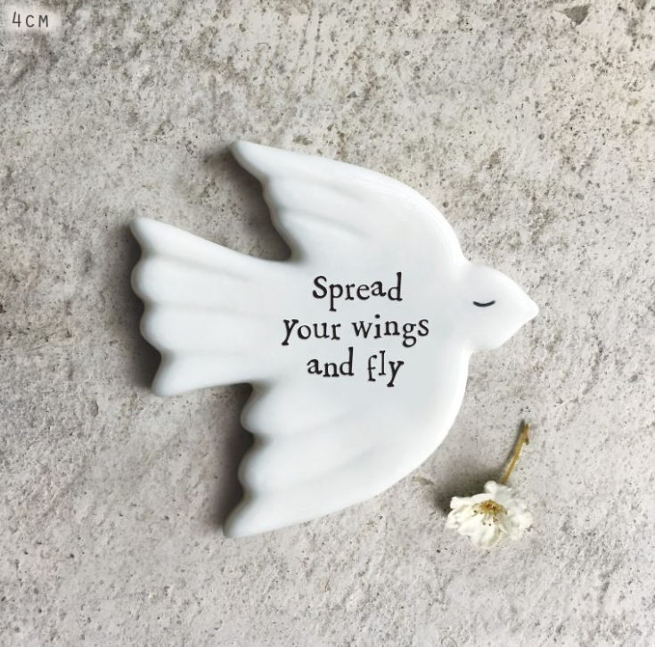 East of India Tiny Dove Token - Spread your Wings and Fly