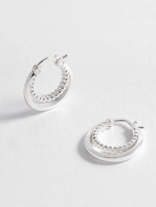 Estella Bartlett Gold Plated Twist Double Hoops