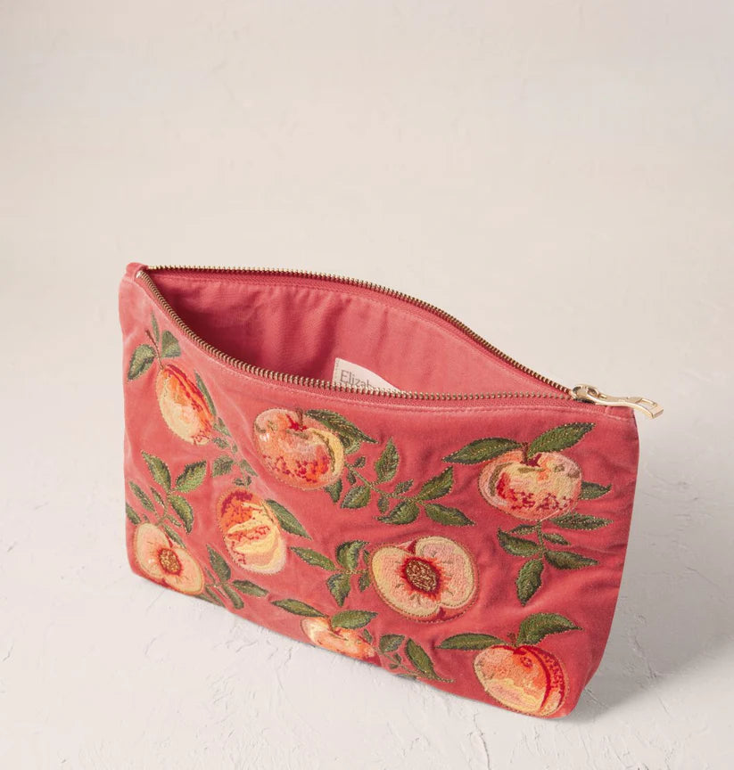 Elizabeth Scarlett Spiced Coral Velvet Everyday Pouch - Summer Peach