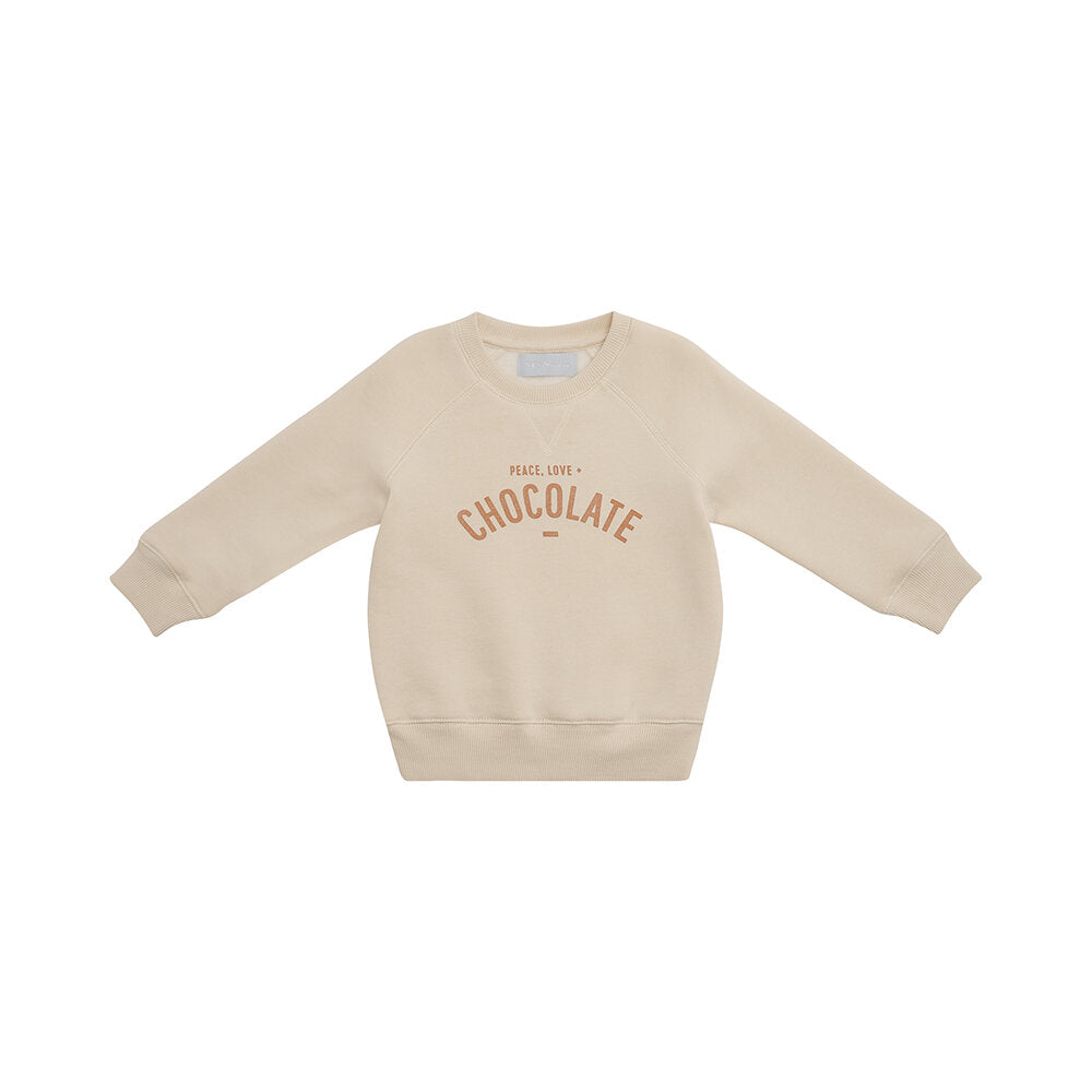 Bob & Blossom Peace Love and Chocolate Sweatshirt Vanilla